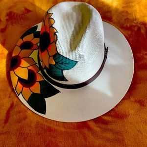 “Authentic Mexican” hand painted Panama style hat!
